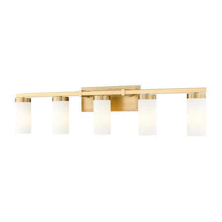 Z-Lite Danica 5 Light Vanity, 38.75in. W x 9in. H, Modern Gold 3044-5V-MGLD